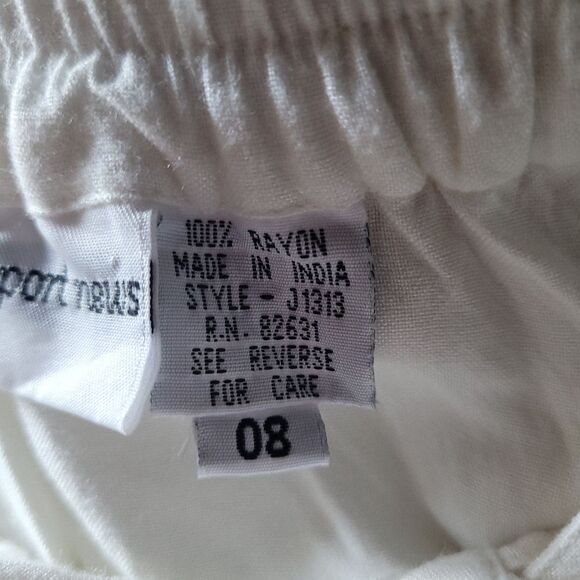 Newport News Boho White Tie Back Dress Light Weight Summer Style Womens 8 - Picture 6 of 13